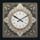 Relógio Quadrado Art Deco<br><div class="desc">design de relógio do excelente. Você vai adorar como os outros. Esteja livre para usar este design para outro produto que você quiser ou para personalizar e adicionar seu texto. Siga-me para mais. Obrigado. Tenha um bom dia.</div>