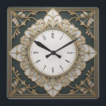 Relógio Quadrado Art Deco<br><div class="desc">design de relógio do excelente. Você vai adorar como os outros. Esteja livre para usar este design para outro produto que você quiser ou para personalizar e adicionar seu texto. Siga-me para mais. Obrigado. Tenha um bom dia.</div>