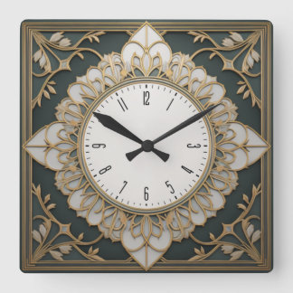 Relógio Quadrado Art Deco
