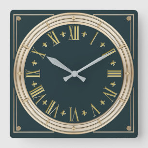 Relógio Quadrado Art Deco