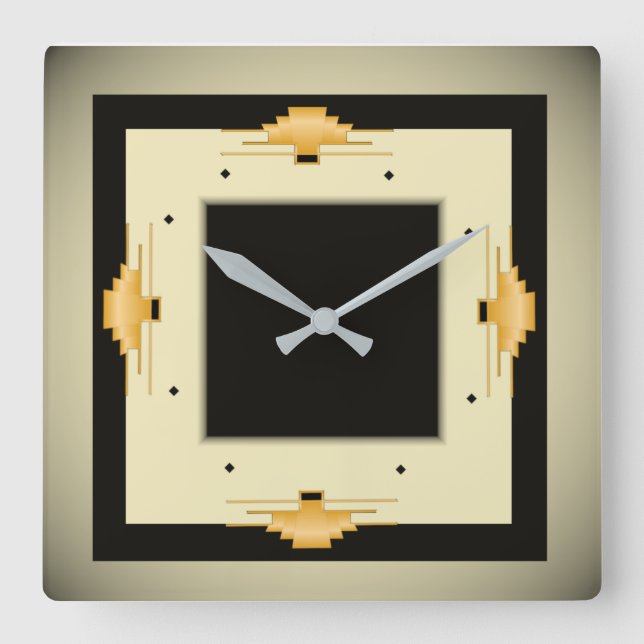 Relógio Quadrado Art Deco (Frente)
