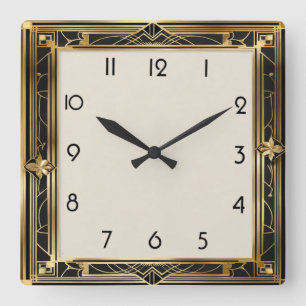 Relógio Quadrado Art Deco