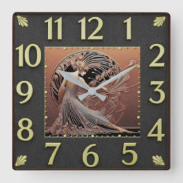 Relógio Quadrado Art Deco