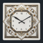 Relógio Quadrado Art Deco<br><div class="desc">design de relógio do excelente. Você vai adorar como os outros. Esteja livre para usar este design para outro produto que você quiser ou para personalizar e adicionar seu texto. Siga-me para mais. Obrigado. Tenha um bom dia.</div>