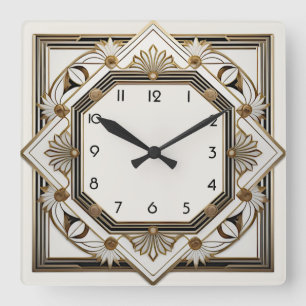 Relógio Quadrado Art Deco