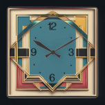 Relógio Quadrado Art Deco<br><div class="desc">design de relógio do excelente. Você vai adorar como os outros. Esteja livre para usar este design para outro produto que você quiser ou para personalizar e adicionar seu texto. Siga-me para mais. Obrigado. Tenha um bom dia.</div>