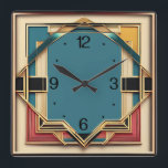 Relógio Quadrado Art Deco<br><div class="desc">design de relógio do excelente. Você vai adorar como os outros. Esteja livre para usar este design para outro produto que você quiser ou para personalizar e adicionar seu texto. Siga-me para mais. Obrigado. Tenha um bom dia.</div>