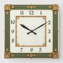 Relógio Quadrado Art Deco