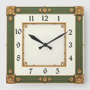 Relógio Quadrado Art Deco