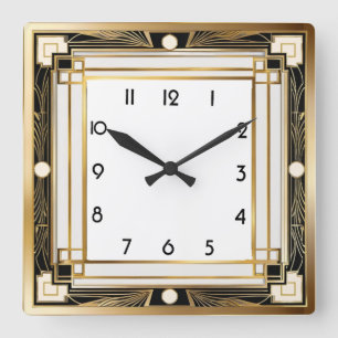 Relógio Quadrado Art Deco