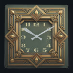 Relógio Quadrado Art Deco<br><div class="desc">design de relógio do excelente. Você vai adorar como os outros. Esteja livre para usar este design para outro produto que você quiser ou para personalizar e adicionar seu texto. Siga-me para mais. Obrigado. Tenha um bom dia.</div>