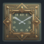 Relógio Quadrado Art Deco<br><div class="desc">design de relógio do excelente. Você vai adorar como os outros. Esteja livre para usar este design para outro produto que você quiser ou para personalizar e adicionar seu texto. Siga-me para mais. Obrigado. Tenha um bom dia.</div>