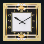 Relógio Quadrado Art Deco<br><div class="desc">Excelente Deco design. Você vai adorar como os outros. Esteja livre para usar este design para outro produto que você quiser ou para personalizar e adicionar seu texto. Siga-me para mais. Obrigado. Tenha um bom dia.</div>