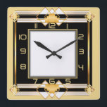 Relógio Quadrado Art Deco<br><div class="desc">Excelente Deco design. Você vai adorar como os outros. Esteja livre para usar este design para outro produto que você quiser ou para personalizar e adicionar seu texto. Siga-me para mais. Obrigado. Tenha um bom dia.</div>