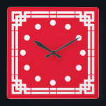 Relógio Quadrado Art Deco<br><div class="desc">Relógio do estilo Art Deco. A cor de fundo pode ser alterada.</div>