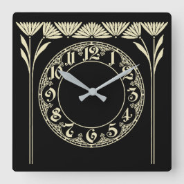 Relógio Quadrado Art Deco Black