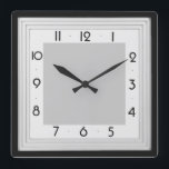 Relógio Quadrado Art Deco — cinzas simples<br><div class="desc">design de relógio do excelente. Você vai adorar como os outros. Esteja livre para usar este design para outro produto que você quiser ou para personalizar e adicionar seu texto. Siga-me para mais. Obrigado. Tenha um bom dia.</div>
