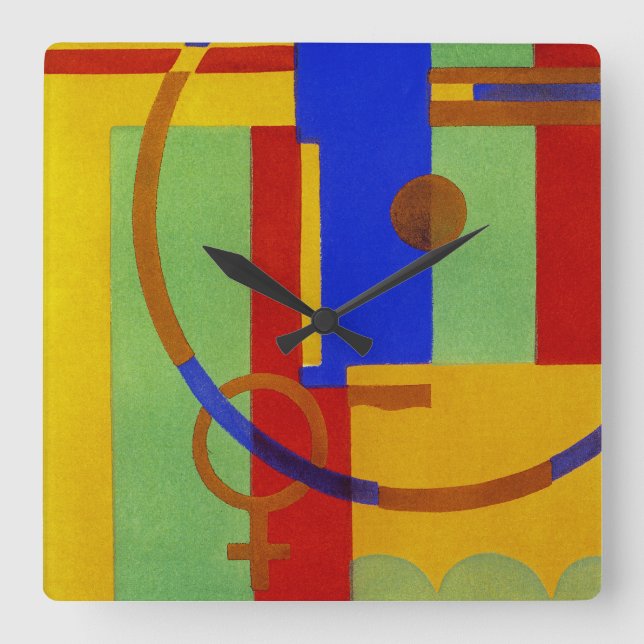 Relógio Quadrado Art Deco Design nº 12 em Emporio Moffa (Frente)