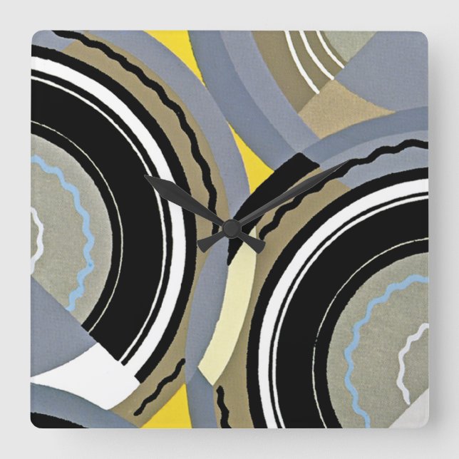 Relógio Quadrado Art Deco Design nº 2 em Emporio Moffa (Frente)