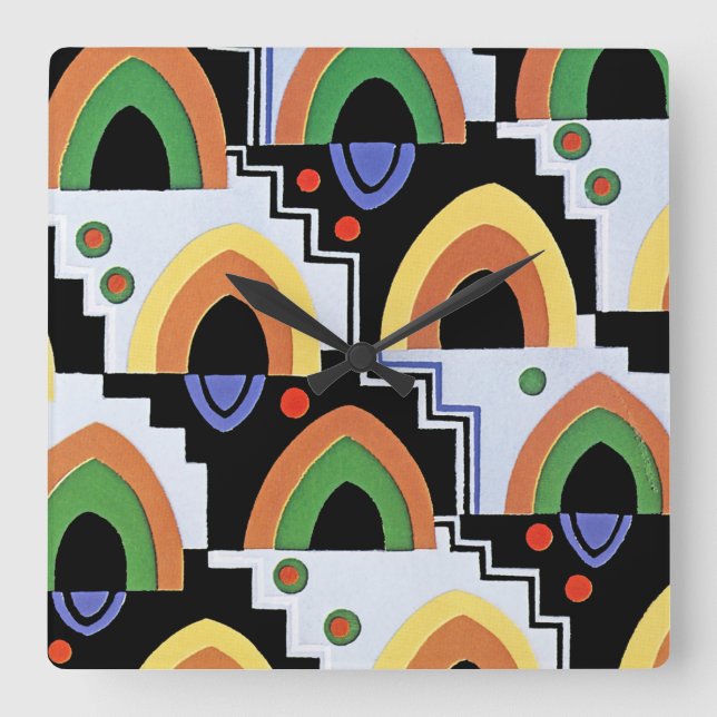 Relógio Quadrado Art Deco Design nº 4 em Emporio Moffa (Frente)