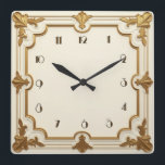 Relógio Quadrado Art Deco Dourado e branco<br><div class="desc">design de relógio do excelente. Você vai adorar como os outros. Esteja livre para usar este design para outro produto que você quiser ou para personalizar e adicionar seu texto. Siga-me para mais. Obrigado. Tenha um bom dia.</div>