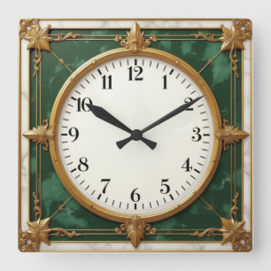 Relógio Quadrado Art Deco Elegante
