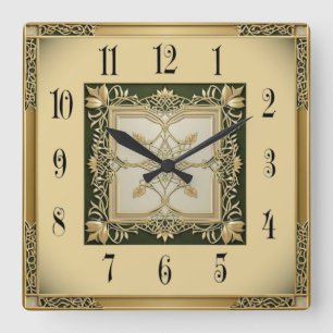 Relógio Quadrado Art Deco Elegante