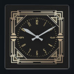Relógio Quadrado Art Deco elegante<br><div class="desc">design de relógio do excelente. Você vai adorar como os outros. Esteja livre para usar este design para outro produto que você quiser ou para personalizar e adicionar seu texto. Siga-me para mais. Obrigado. Tenha um bom dia.</div>