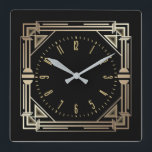 Relógio Quadrado Art Deco elegante<br><div class="desc">design de relógio do excelente. Você vai adorar como os outros. Esteja livre para usar este design para outro produto que você quiser ou para personalizar e adicionar seu texto. Siga-me para mais. Obrigado. Tenha um bom dia.</div>
