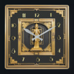 Relógio Quadrado Art Deco Elegante Dourado<br><div class="desc">design de relógio do excelente. Você vai adorar como os outros. Esteja livre para usar este design para outro produto que você quiser ou para personalizar e adicionar seu texto. Siga-me para mais. Obrigado. Tenha um bom dia.</div>