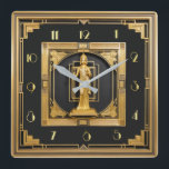 Relógio Quadrado Art Deco Elegante Dourado<br><div class="desc">design de relógio do excelente. Você vai adorar como os outros. Esteja livre para usar este design para outro produto que você quiser ou para personalizar e adicionar seu texto. Siga-me para mais. Obrigado. Tenha um bom dia.</div>