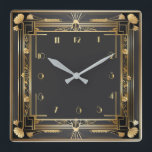 Relógio Quadrado Art Deco Elegante Dourado<br><div class="desc">design de relógio do excelente. Você vai adorar como os outros. Esteja livre para usar este design para outro produto que você quiser ou para personalizar e adicionar seu texto. Siga-me para mais. Obrigado. Tenha um bom dia.</div>