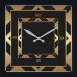 Relógio Quadrado Art Deco elegante preto e ouro<br><div class="desc">design de relógio do excelente. Você vai adorar como os outros. Esteja livre para usar este design para outro produto que você quiser ou para personalizar e adicionar seu texto. Siga-me para mais. Obrigado. Tenha um bom dia.</div>