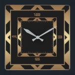 Relógio Quadrado Art Deco elegante preto e ouro<br><div class="desc">design de relógio do excelente. Você vai adorar como os outros. Esteja livre para usar este design para outro produto que você quiser ou para personalizar e adicionar seu texto. Siga-me para mais. Obrigado. Tenha um bom dia.</div>