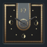 Relógio Quadrado Art Deco elegante preto e ouro<br><div class="desc">design de relógio do excelente. Você vai adorar como os outros. Esteja livre para usar este design para outro produto que você quiser ou para personalizar e adicionar seu texto. Siga-me para mais. Obrigado. Tenha um bom dia.</div>