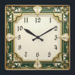 Relógio Quadrado Art Deco Elegante Verde<br><div class="desc">design de relógio do excelente. Você vai adorar como os outros. Esteja livre para usar este design para outro produto que você quiser ou para personalizar e adicionar seu texto. Siga-me para mais. Obrigado. Tenha um bom dia.</div>