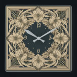 Relógio Quadrado Art Deco Flower<br><div class="desc">design de relógio do excelente. Você vai adorar como os outros. Esteja livre para usar este design para outro produto que você quiser ou para personalizar e adicionar seu texto. Siga-me para mais. Obrigado. Tenha um bom dia.</div>