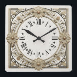 Relógio Quadrado Art Deco Flower<br><div class="desc">design de relógio do excelente. Você vai adorar como os outros. Esteja livre para usar este design para outro produto que você quiser ou para personalizar e adicionar seu texto. Siga-me para mais. Obrigado. Tenha um bom dia.</div>