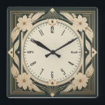 Relógio Quadrado Art Deco Flower<br><div class="desc">design de relógio do excelente. Você vai adorar como os outros. Esteja livre para usar este design para outro produto que você quiser ou para personalizar e adicionar seu texto. Siga-me para mais. Obrigado. Tenha um bom dia.</div>
