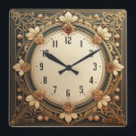 Relógio Quadrado Art Deco Flowers<br><div class="desc">design de relógio do excelente. Você vai adorar como os outros. Esteja livre para usar este design para outro produto que você quiser ou para personalizar e adicionar seu texto. Siga-me para mais. Obrigado. Tenha um bom dia.</div>