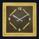 Relógio Quadrado Art Deco gold<br><div class="desc">Excelente e design de alta qualidade. Você vai adorar como os outros. Esteja livre para usar este design para outro produto que você quiser ou para alterar e adicionar seu texto. Obrigado.</div>