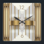 Relógio Quadrado Art Deco gold<br><div class="desc">design de relógio do excelente. Você vai adorar como os outros. Esteja livre para usar este design para outro produto que você quiser ou para personalizar e adicionar seu texto. Siga-me para mais. Obrigado. Tenha um bom dia.</div>