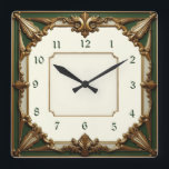 Relógio Quadrado Art Deco Green<br><div class="desc">design de relógio do excelente. Você vai adorar como os outros. Esteja livre para usar este design para outro produto que você quiser ou para personalizar e adicionar seu texto. Siga-me para mais. Obrigado. Tenha um bom dia.</div>