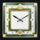 Relógio Quadrado Art Deco Green<br><div class="desc">design de relógio do excelente. Você vai adorar como os outros. Esteja livre para usar este design para outro produto que você quiser ou para personalizar e adicionar seu texto. Siga-me para mais. Obrigado. Tenha um bom dia.</div>