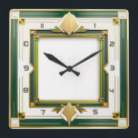 Relógio Quadrado Art Deco Green<br><div class="desc">design de relógio do excelente. Você vai adorar como os outros. Esteja livre para usar este design para outro produto que você quiser ou para personalizar e adicionar seu texto. Siga-me para mais. Obrigado. Tenha um bom dia.</div>