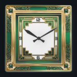 Relógio Quadrado Art Deco Green<br><div class="desc">design de relógio do excelente. Você vai adorar como os outros. Esteja livre para usar este design para outro produto que você quiser ou para personalizar e adicionar seu texto. Siga-me para mais. Obrigado. Tenha um bom dia.</div>