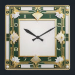 Relógio Quadrado Art Deco Green<br><div class="desc">design de relógio do excelente. Você vai adorar como os outros. Esteja livre para usar este design para outro produto que você quiser ou para personalizar e adicionar seu texto. Siga-me para mais. Obrigado. Tenha um bom dia.</div>