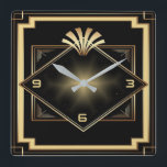 Relógio Quadrado Art Deco moderno<br><div class="desc">design de relógio deco com excelente. Você vai adorar como os outros. Esteja livre para usar este design para outro produto que você quiser ou para personalizar e adicionar seu texto. Siga-me para mais. Obrigado. Tenha um bom dia.</div>