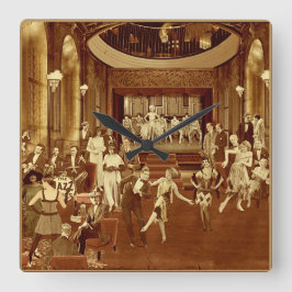 Relógio Quadrado Art Deco Night Club