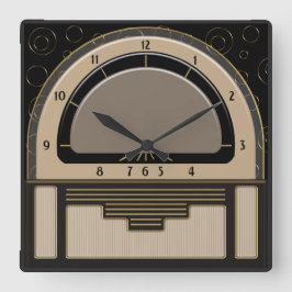 Relógio Quadrado Art Deco Radiola (Latte, Greige, Preto, Dourado)